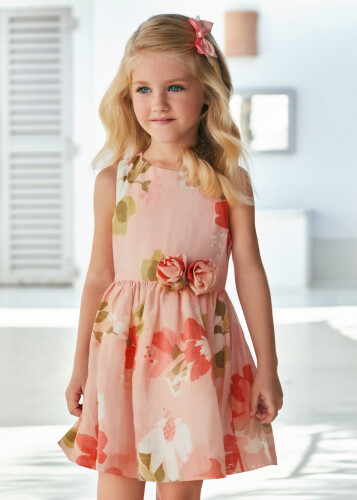 Kız Çocuk Çiçek Desenli Elbise - MAYORAL